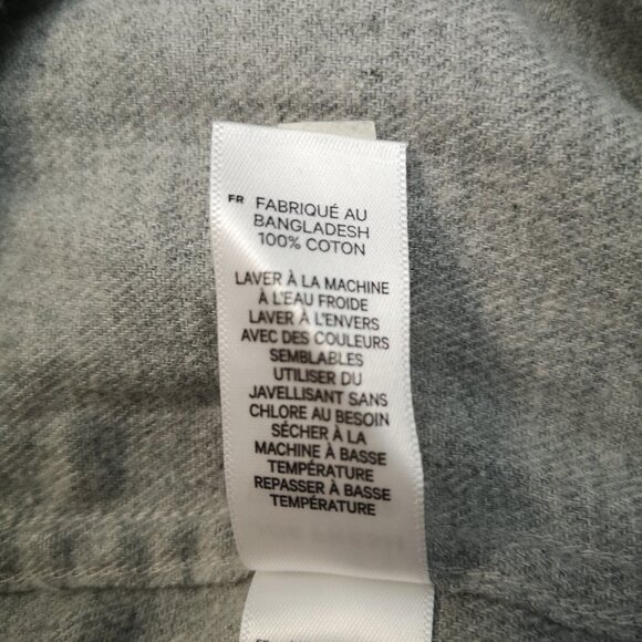 NWT Joe Fresh Men's Size Small Grey Button Front Light Flannel Shirt - Picture 7 of 13